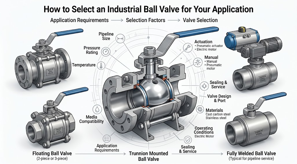 Como selecionar uma válvula de esfera industrial para sua aplicação
